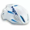 Casco Met Manta Azul Y Blanco -Bicis comercio casco met manta azul y blanco