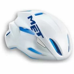 Casco Met Manta Azul Y Blanco