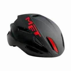Casco Met Manta Negro Y Rojo