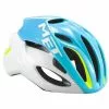 Casco Met Rivale Cyan Y Blanco -Bicis comercio casco met rivale cyan y blanco