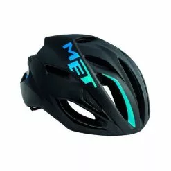 Casco Met Rivale Negro Y Cyan