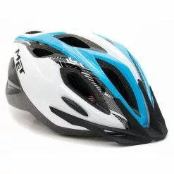 Casco Met Xilo Cyan Y Blanco